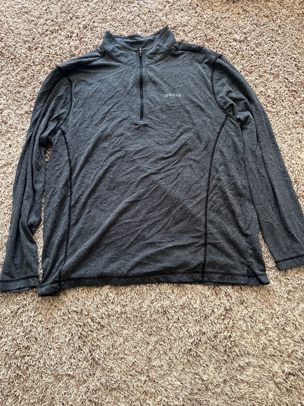 Orvis Dark Charcoal Half-Zip Long Sleeve Pullover